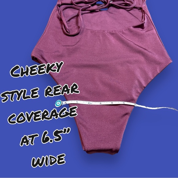 NWOT Jouse De Sable X REVOLVE Amber One Piece in metallic light plum. Size XS 🌴 - Picture 8 of 9